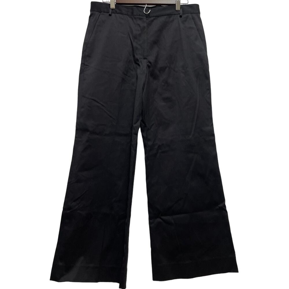St. John NWT Cotton Blend Black Straight Leg Pants K815Q41 Size 10 High Rise